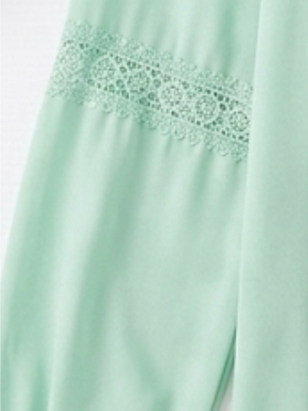 Sharagano Mint Green Lace-Trim Long-Sleeve Women's Top - XL - Picture 6 of 6